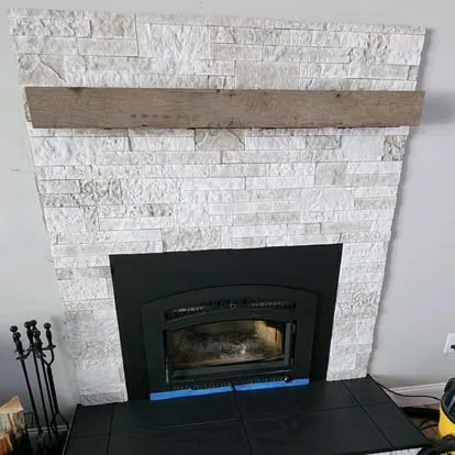 Living room with fireplace
